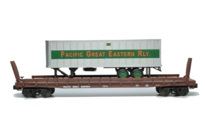 2014: Pacific Great Eastern trailer on flatcar
